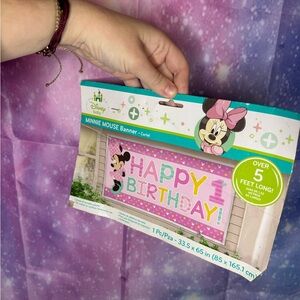 New Disney baby Minnie Mouse 1st birthday banner 🛍